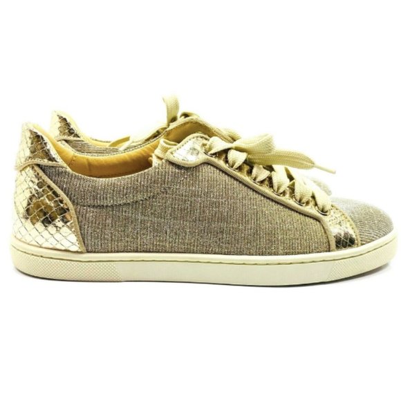 christian louboutin sneakers gold